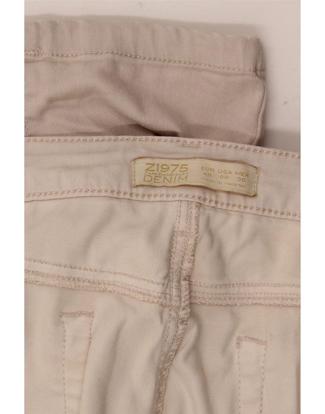 Pantaloni casual slim pentru femei Zara EU 40 Mediu L30 L32 Bej