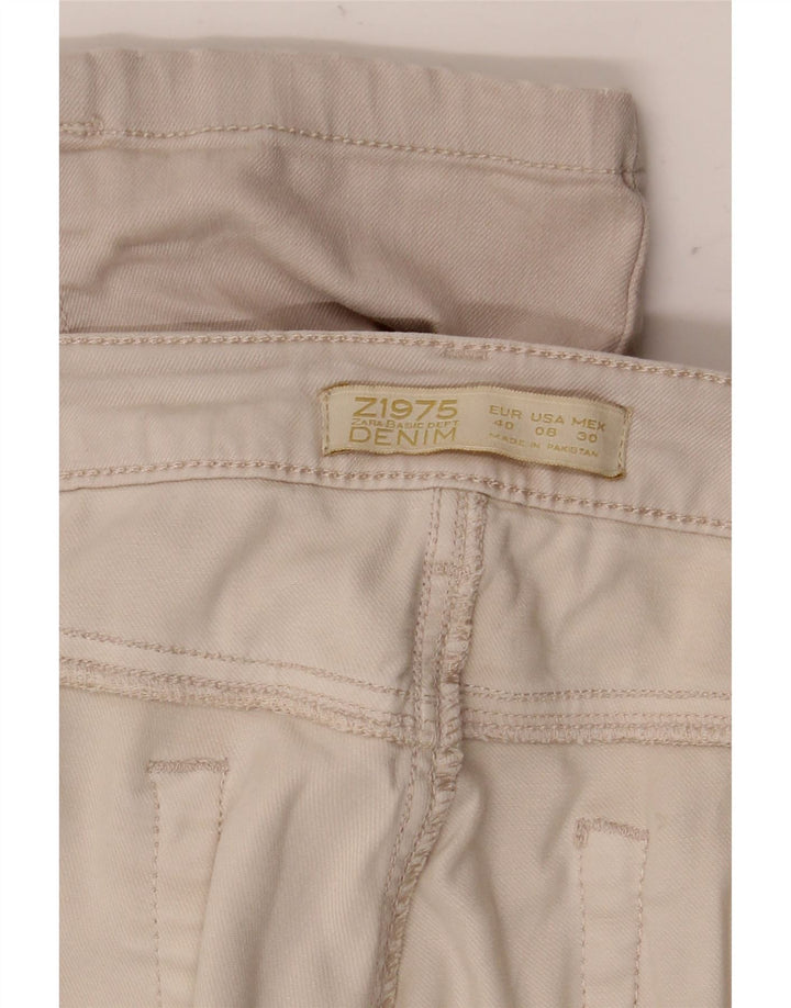 Pantaloni casual slim pentru femei Zara EU 40 Mediu L30 L32 Bej