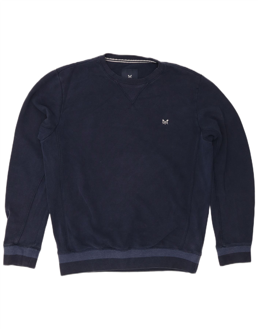 CREW CLOTHING Mens Sweatshirt Jumper Large Navy Blue Cotton