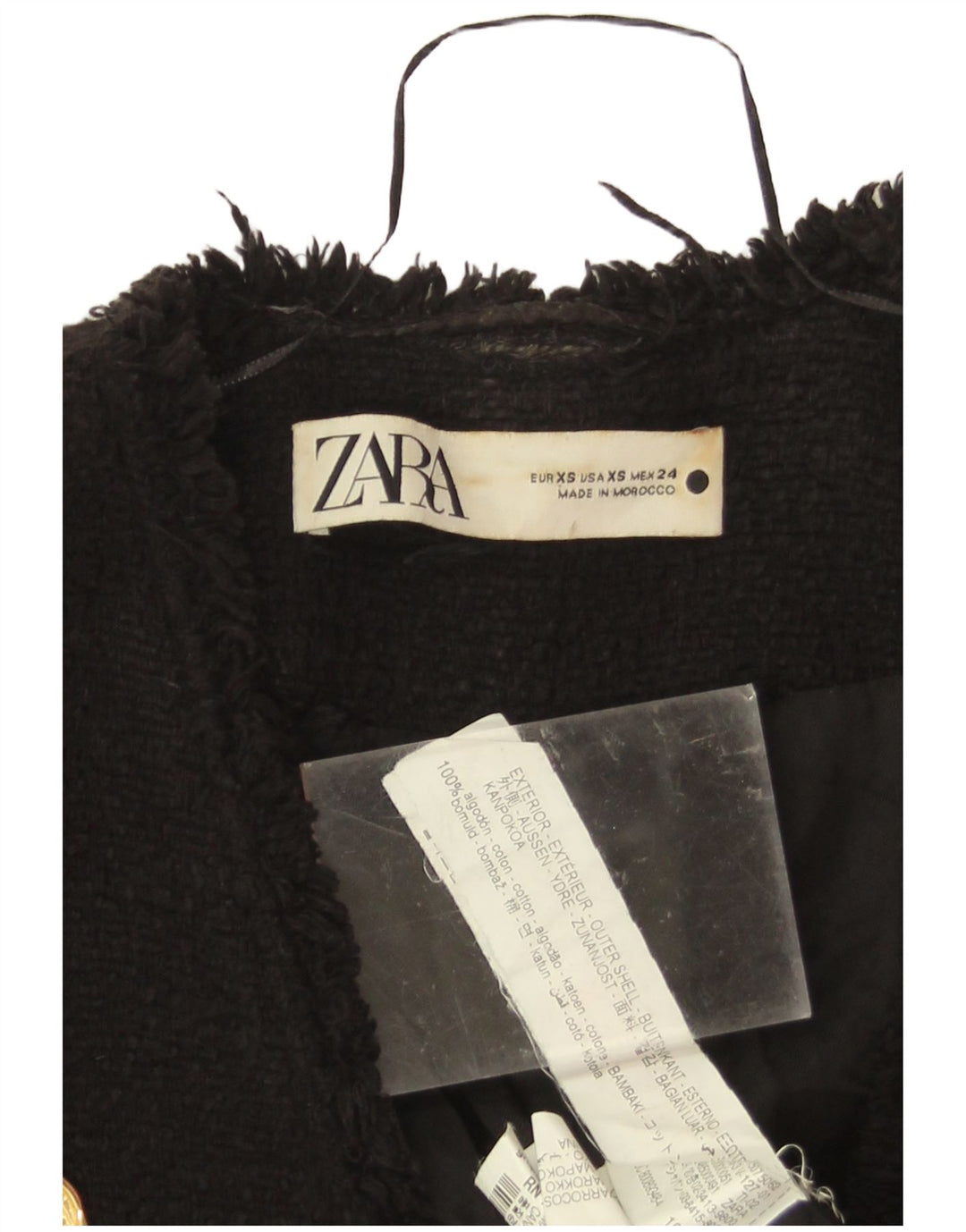 Jachetă Blazer pentru femei Zara UK 6 XS, negru, bumbac
