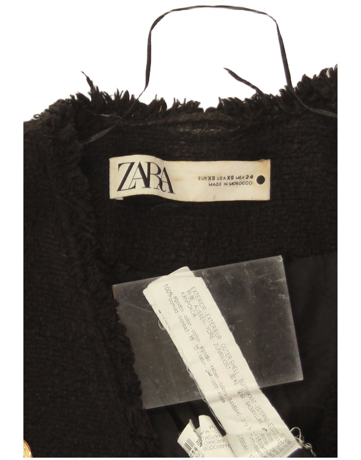 Jachetă Blazer pentru femei Zara UK 6 XS, negru, bumbac