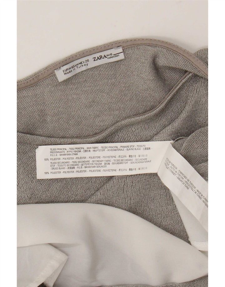 Top cu tunică supradimensionată pentru femei Zara UK 14 Medium Gri Colorblock