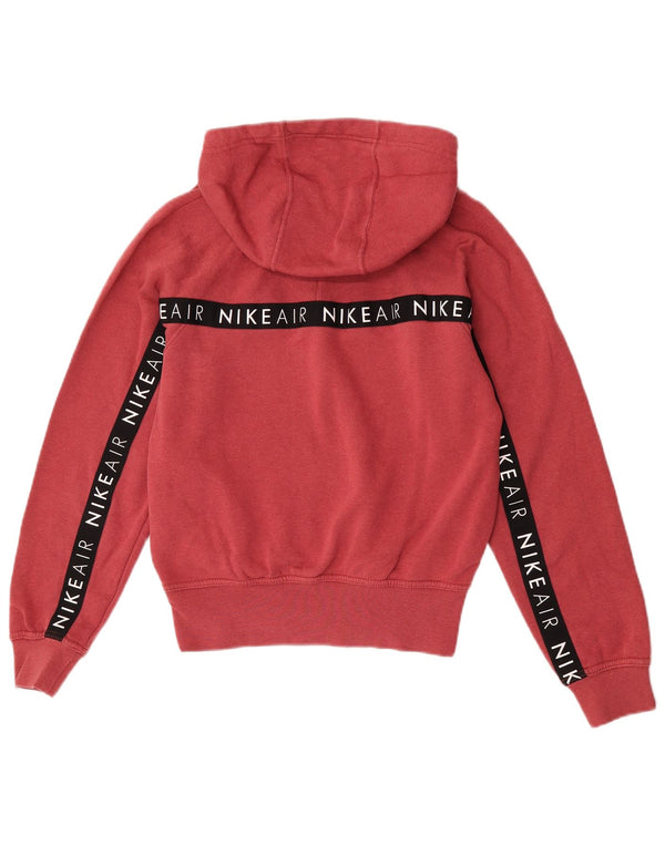 Pulover cu glugă supradimensionat cu grafic Nike pentru femei UK 6 XS Bumbac color bloc roșu