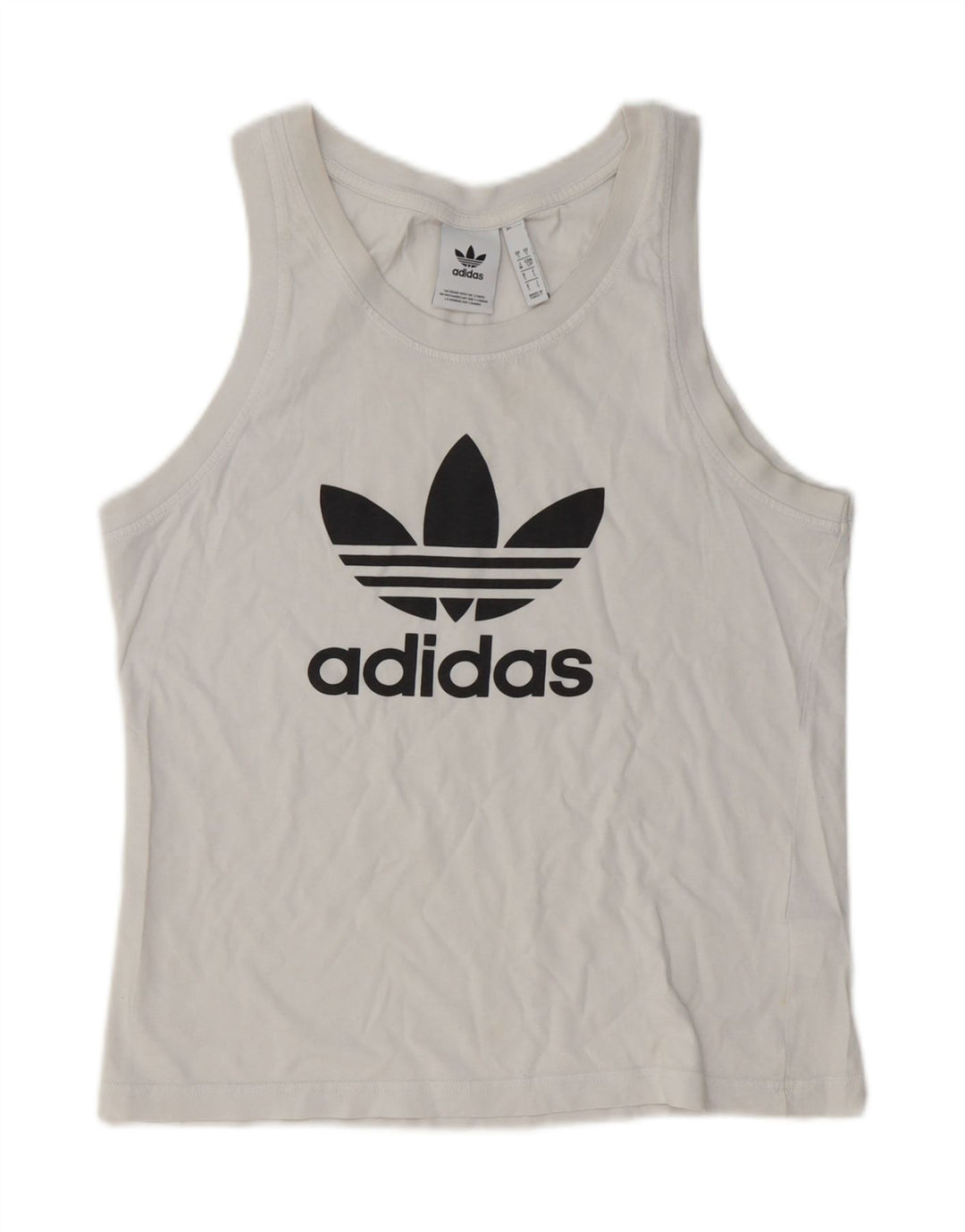 Vesta grafică pentru femei Adidas UK 10 Bumbac alb mic