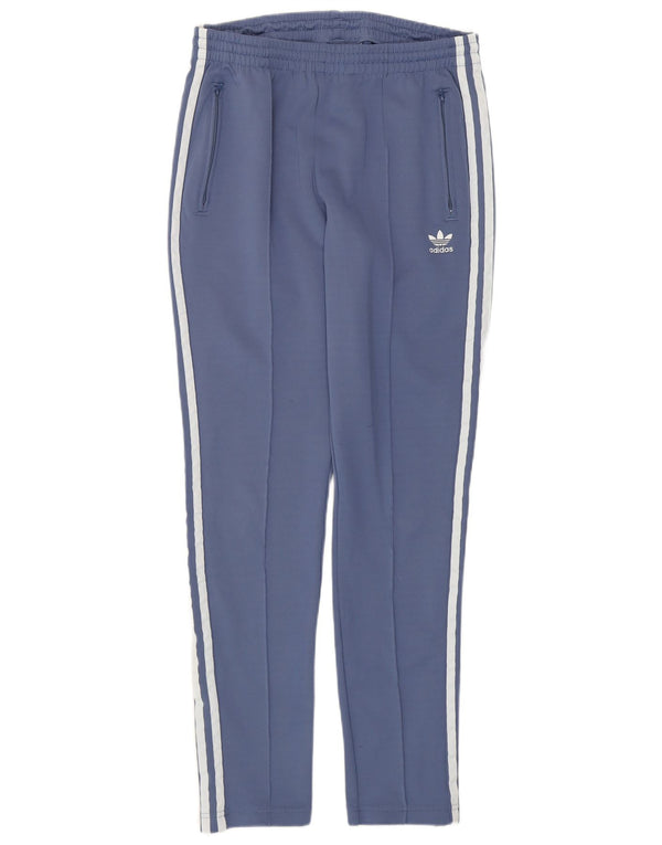Pantaloni de trening ADIDAS pentru femei UK 12 Poliester albastru mediu