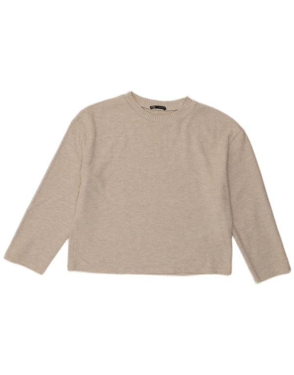 Bluză pentru femei Zara UK 14 Medium Bej Poliester