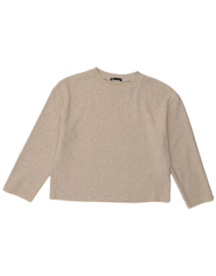 Bluză pentru femei Zara UK 14 Medium Bej Poliester