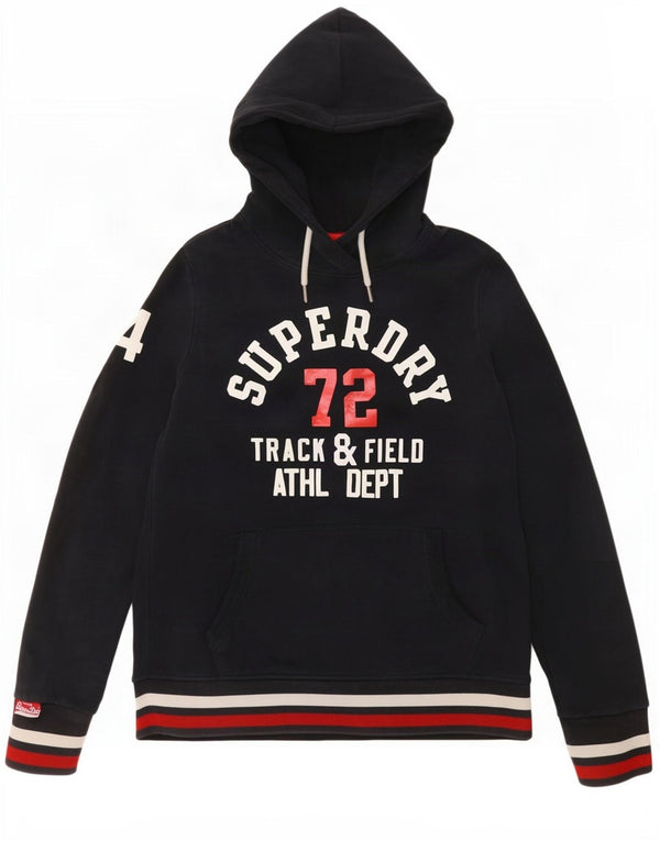 Pulover Superdry pentru damă, cu grafică, UK 14, mare, albastru, bumbac
