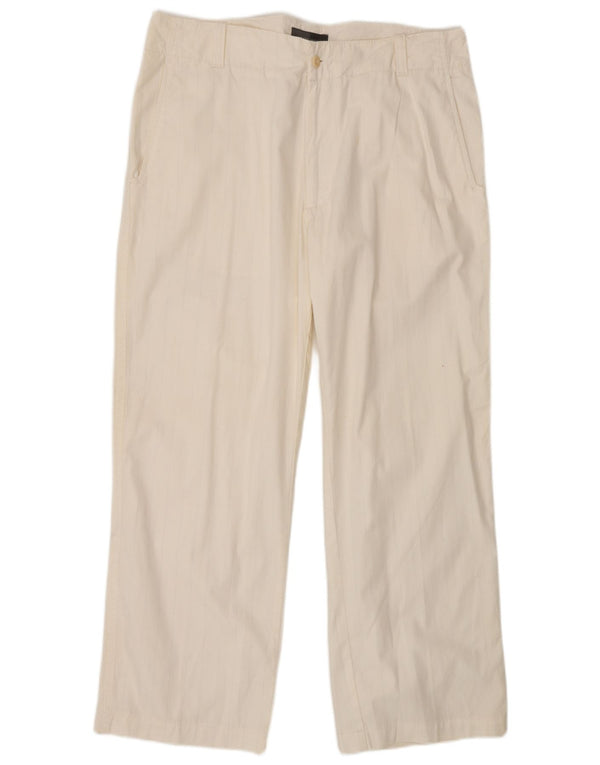 Pantaloni chino drepți pentru bărbați Zara EU 44 Mari L34 L28 Bumbac cu dungi albe