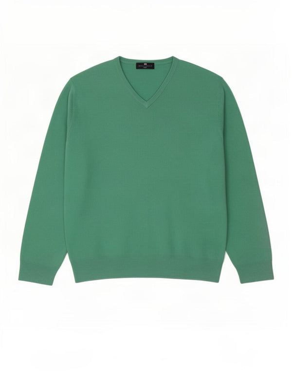 Pulover Marks & Spencer pentru bărbați, Blue Harbour, cu decolteu în V, XL, verde acrilic