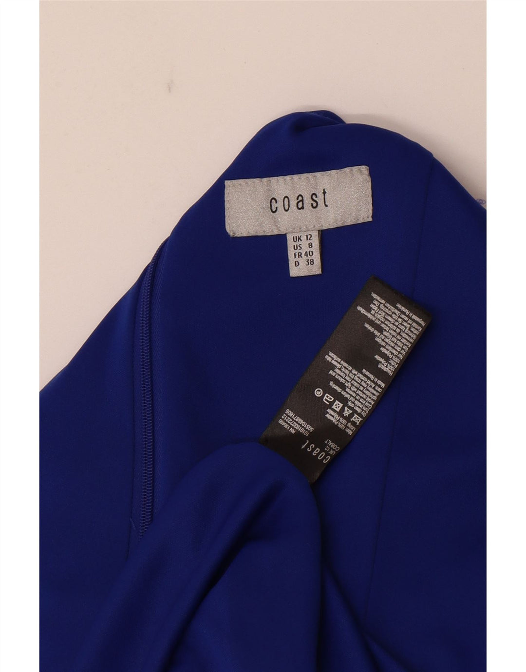 Rochie teacă pentru femei Coastă cu mâneci 3/4 UK 12 Poliester albastru mediu