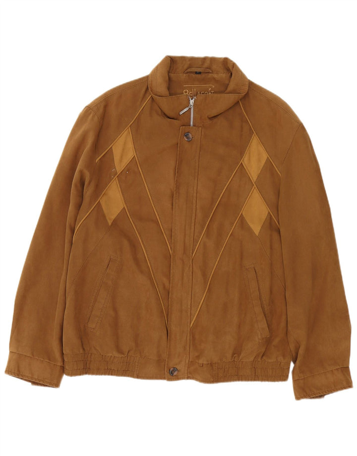 Bomber vintage pentru bărbați UK 42 XL Maro Argyle/Diamond Poliester