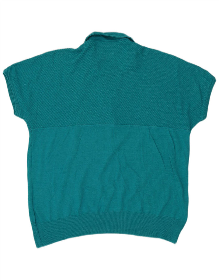 Pulover Almira pentru femei cu mânecă scurtă și gât polo IT 44 Medium Blue