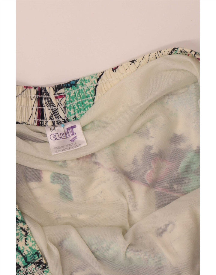 Pantaloni scurți de înot vintage pentru bărbați cu model abstract IT 54 XL bumbac multicolor