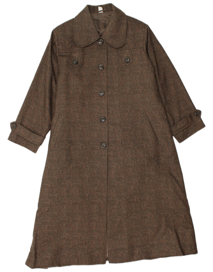 Pardesiu vintage pentru femei UK 14 maro mediu