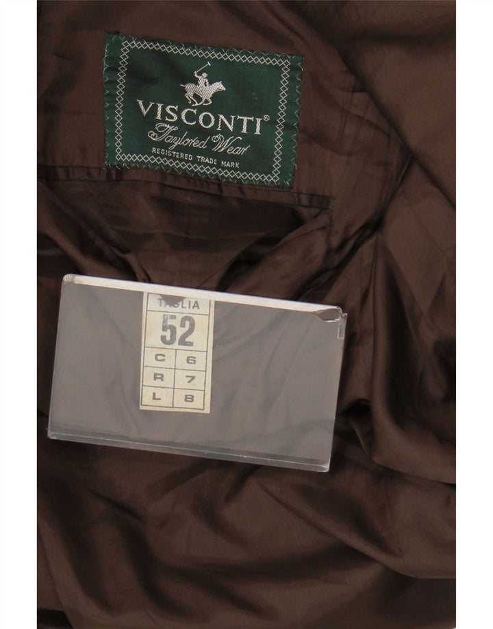 Jachetă Visconti pentru bărbați, cu 3 nasturi, IT 52 XL, lână de miel, maro, picior de gală