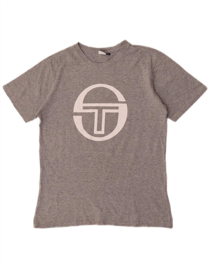 Tricou grafic pentru bărbați Sergio Tacchini Top din bumbac cu pete gri mediu