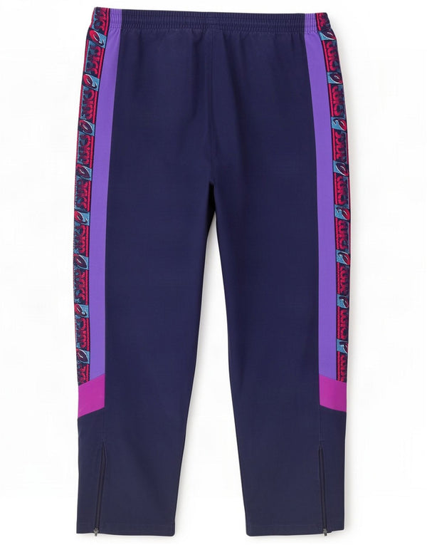 Vintage Mens Graphic Trening Pantaloni IT 50 Large Bleumarin Colourblock