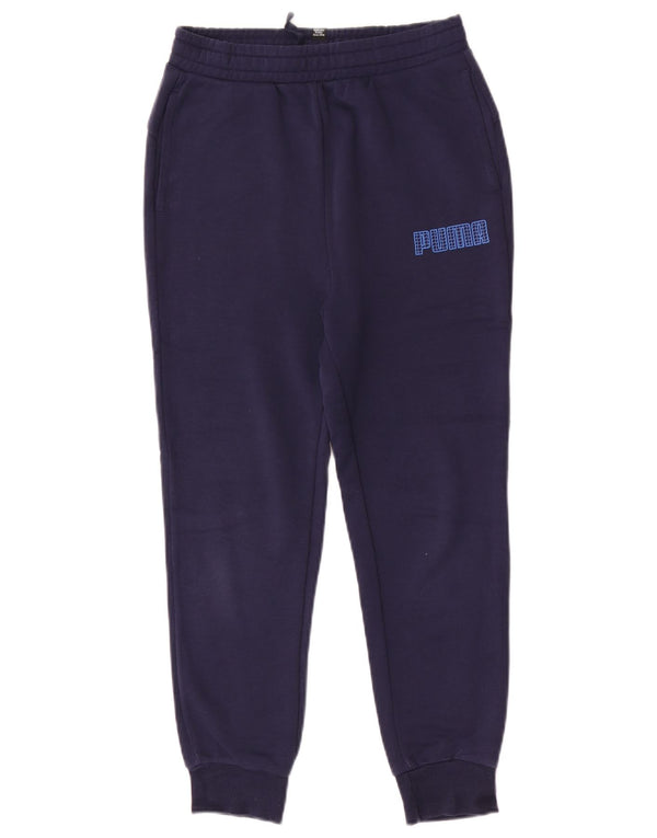 Puma Băieți Pantaloni De Trening Grafic Joggeri 11-12 Ani Bumbac Bleumarin