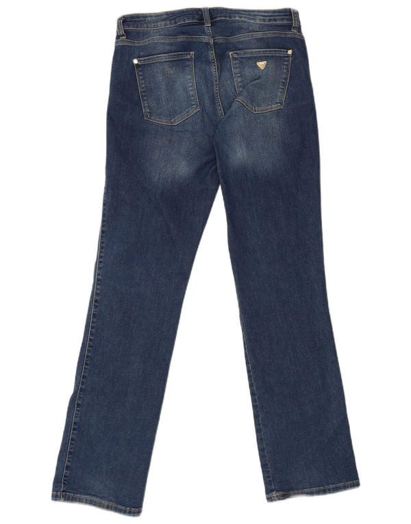 Blugi drepti Guess pentru femei cu talie medie W31 L31 bumbac albastru