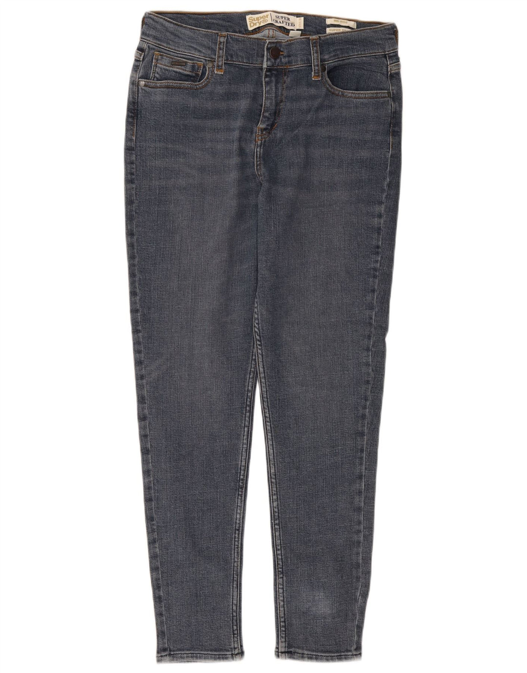 SUPERDRY blugi super skinny pentru femei cu talie medie W31 L30 bumbac bleumarin