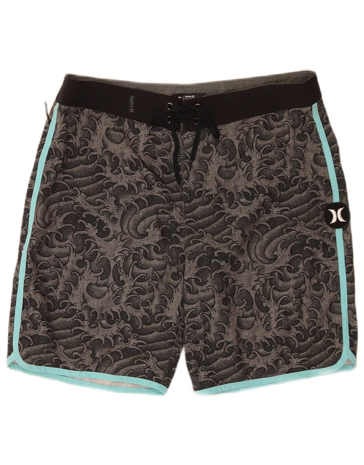Pantaloni scurți de înot Hurley pentru bărbați, poliester Paisley, gri mediu