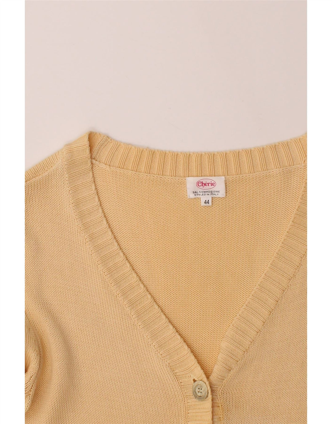 CHERIE Womens Cardigan Sweater IT 44 Medium Off White Silk Vintage cherie and Second-Hand cherie from Messina Hembry 