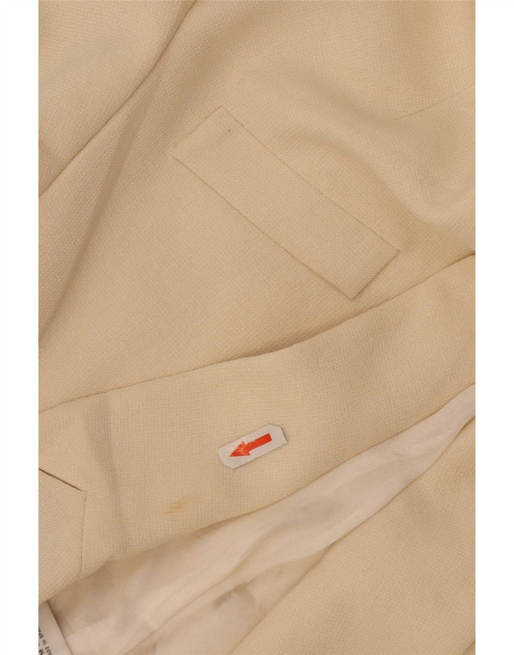 Jachetă Blazer pentru femei Zara, cu două piepturi, UK 14, poliester, bej mediu