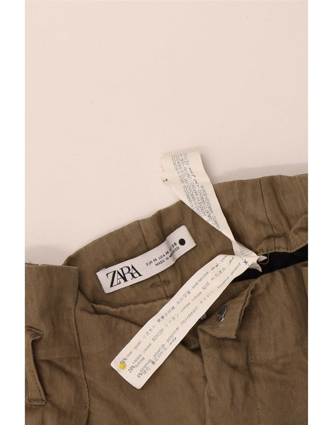 Pantaloni Harem pentru Damă Zara Mediu L28 L22 Kaki Lyocell