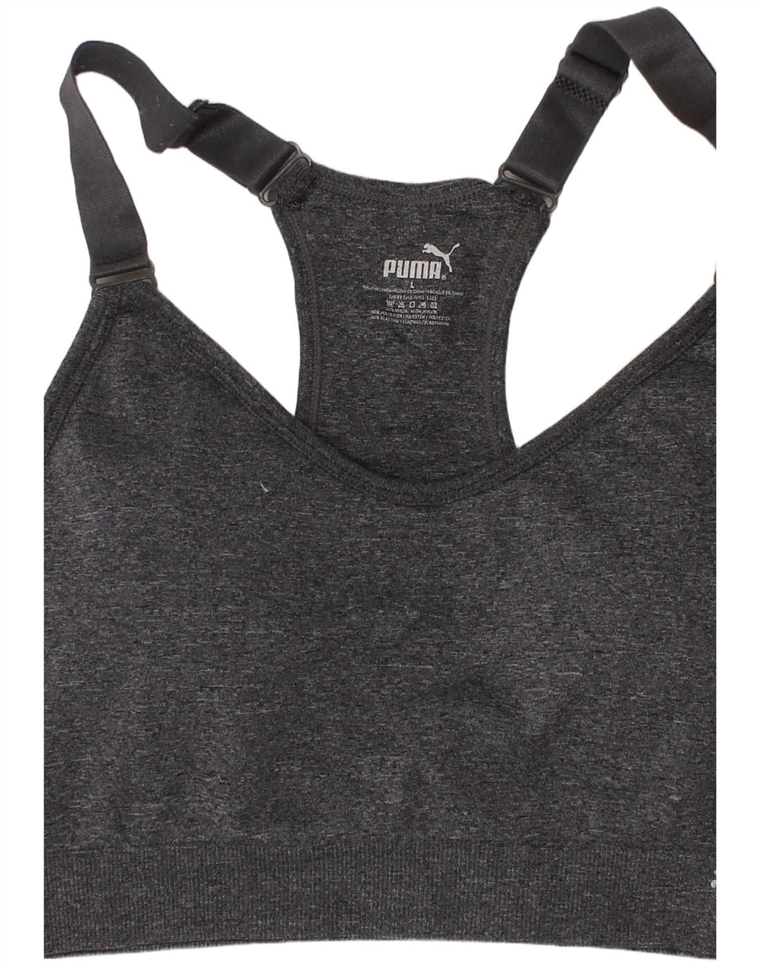 PUMA Womens Sport Bra Vest Top Large Grey Polyester Sports