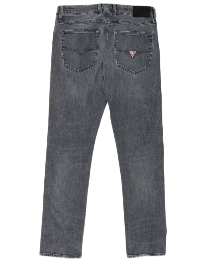 Guess Blugi Slim Tapered pentru bărbați W34 L31 Albastru