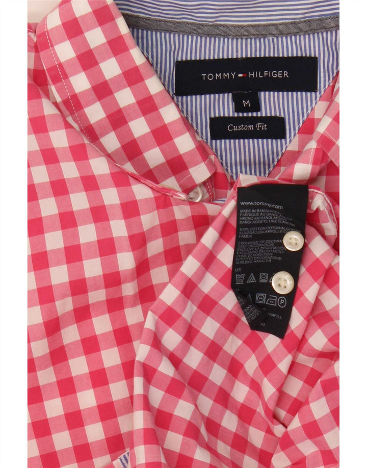 Cămașă personalizată cu mânecă scurtă Tommy Hilfiger pentru bărbați, bumbac vichy roșu mediu