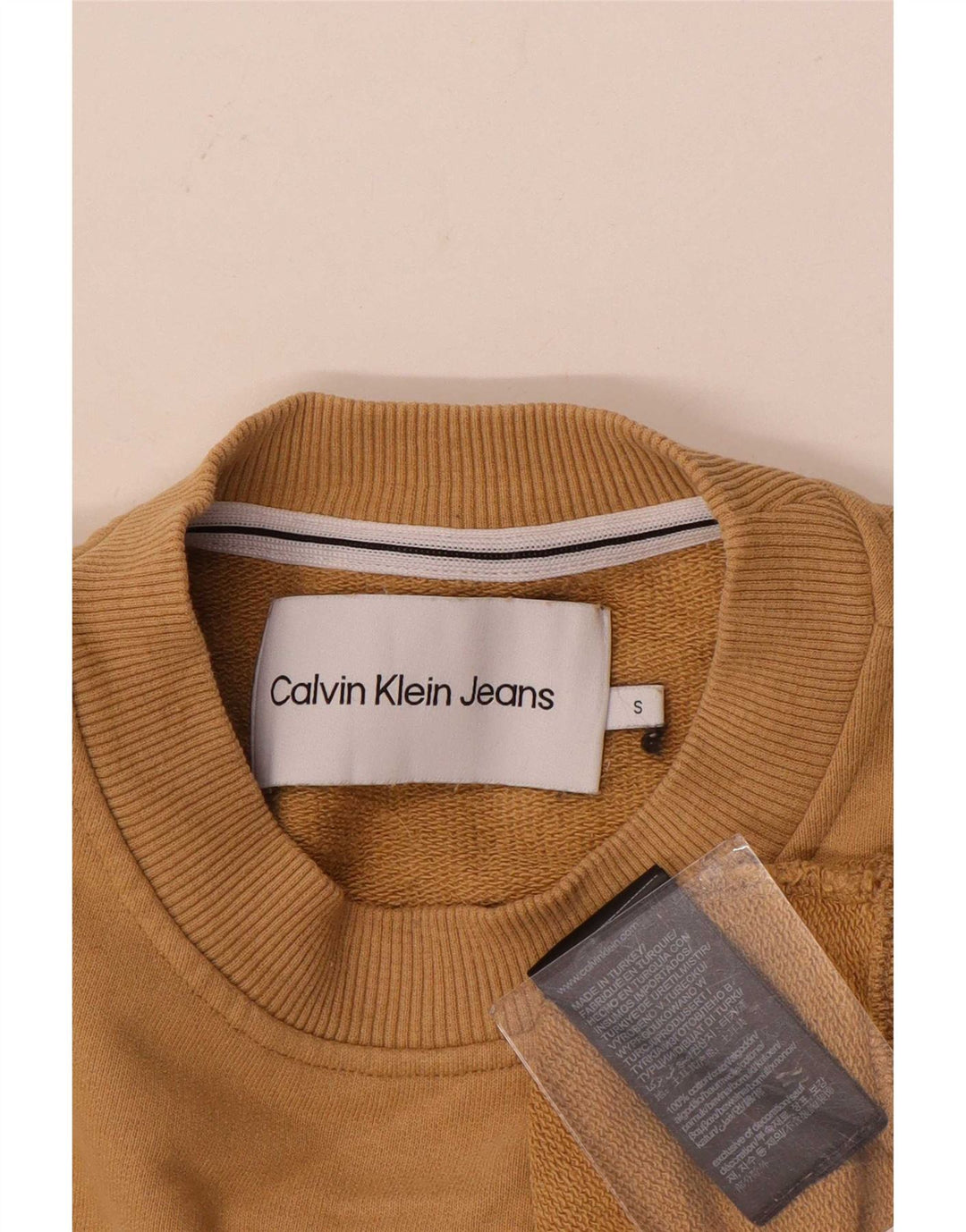 Calvin Klein Jeans Pulover supradimensionat pentru femei UK 10 Mic Bej