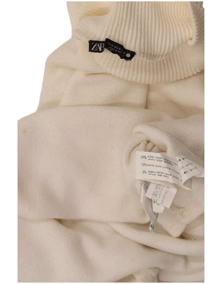 Pulover oversize cu gât țestoasă pentru femeie Zara UK 10 Small Off White
