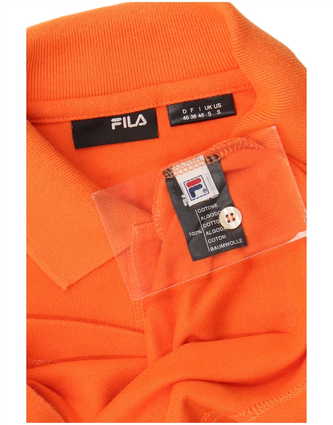 Tricou polo Fila pentru bărbați, bumbac portocaliu mic