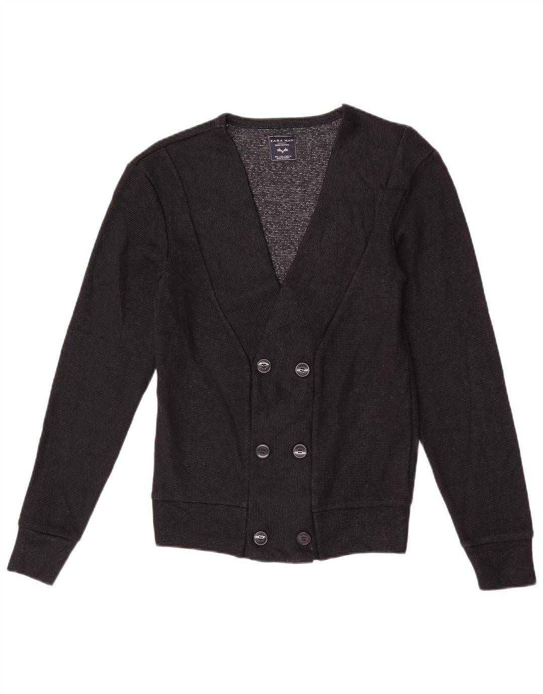 Pulover cardigan pentru bărbați Zara, mic, negru, acrilic