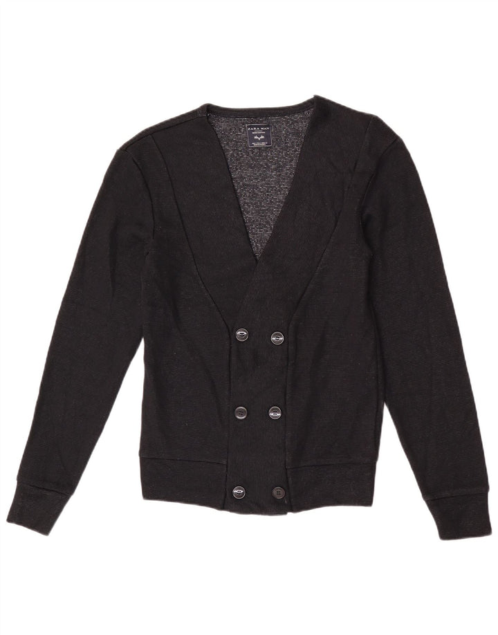 Pulover cardigan pentru bărbați Zara, mic, negru, acrilic