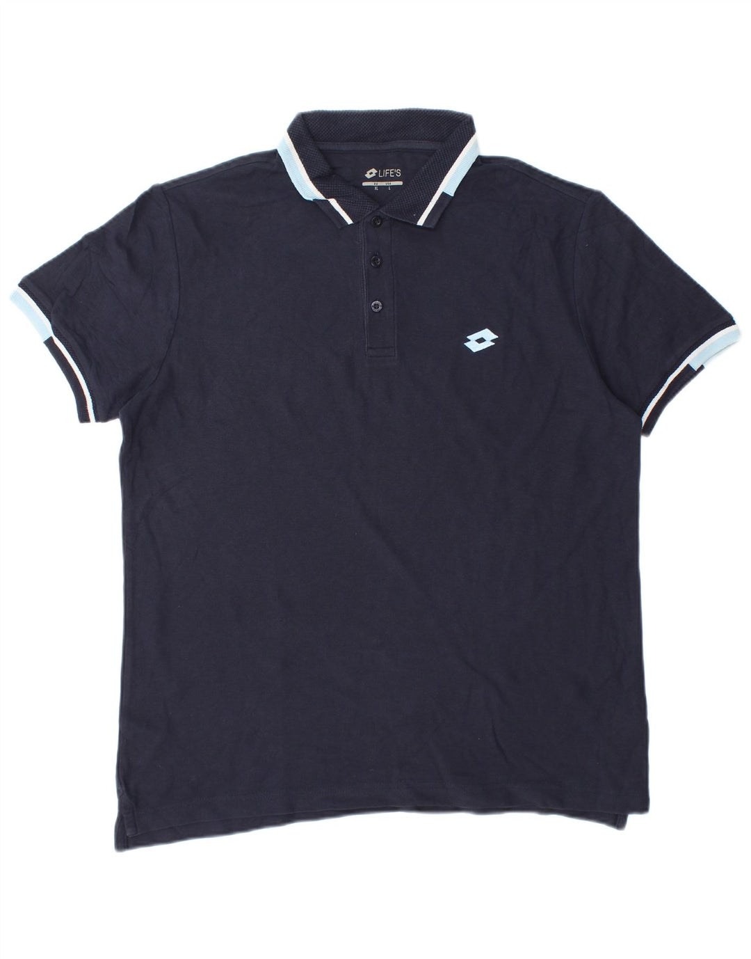 Tricou polo pentru bărbați LOTTO Life's, mare din bumbac bleumarin