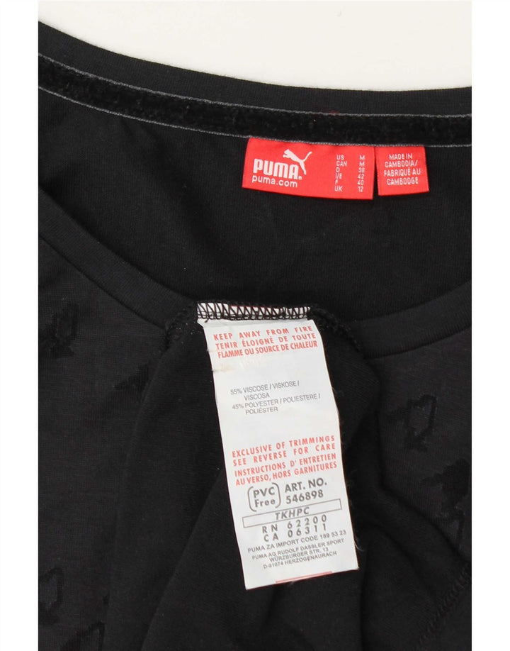Puma Womens See Through Top UK 12 Medium Bleumarin Geometric Viscose