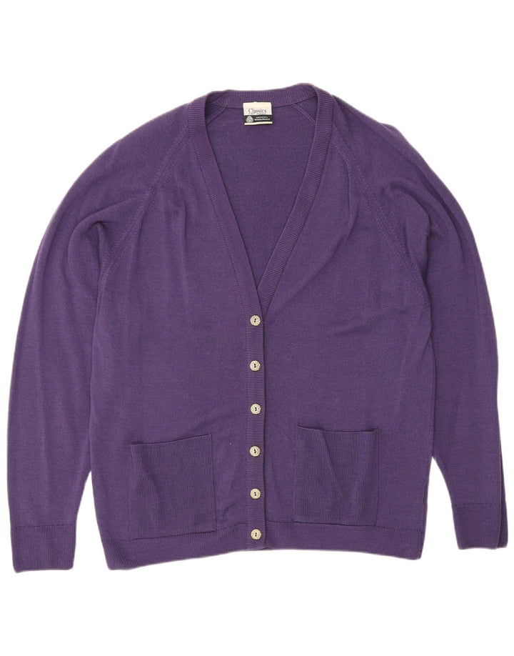 Pulover Cardigan Classics pentru femei UK 16 Lână mov mare