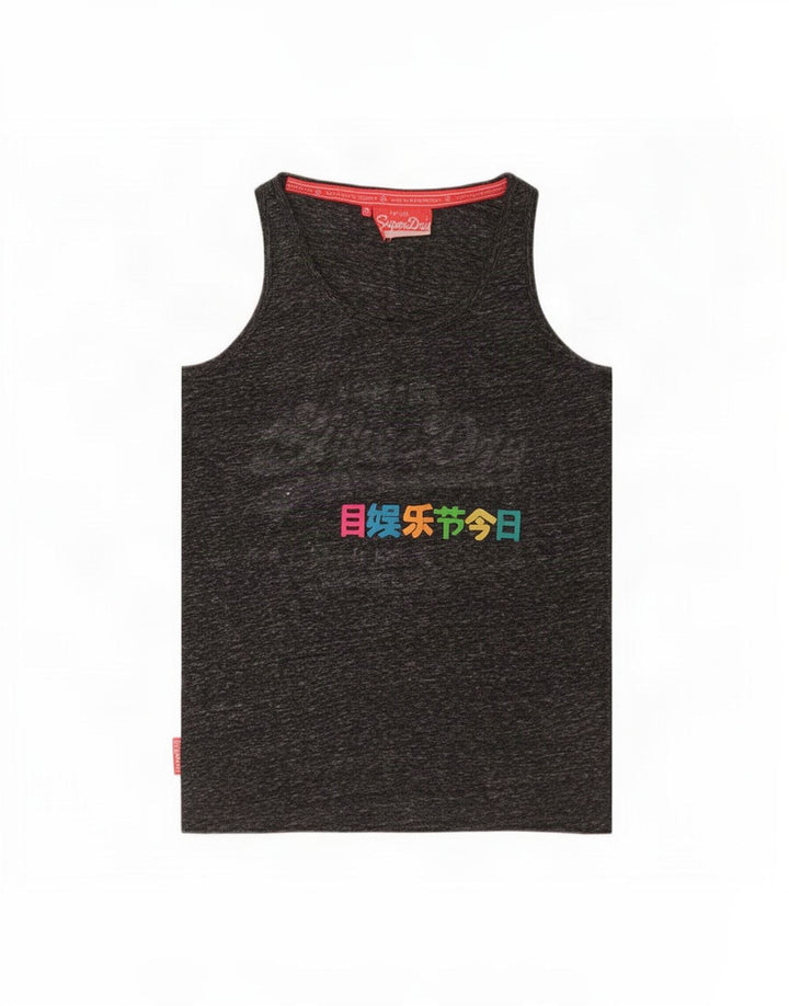 Top cu vestă grafică pentru femei Superdry UK 10, poliester cu pete gri mici