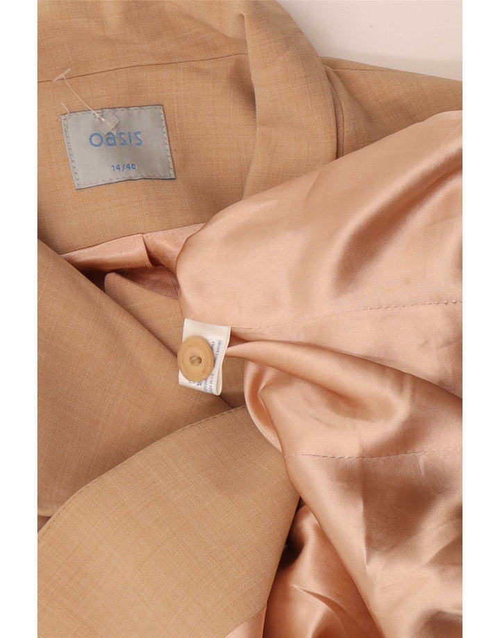 Jachetă Blazer pentru femei Oasis cu 1 nasture UK 14 Medium Bej Poliester