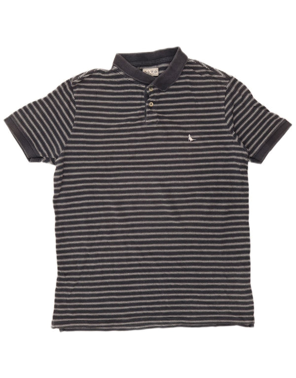 Cămașă polo Jack Wills pentru bărbați, cu tăiere clasică, mare, din bumbac cu dungi, albastru bleumarin