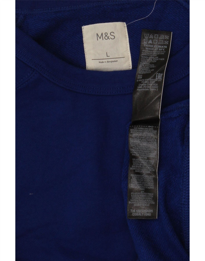 Pulover pentru bărbați Marks & Spencer, mare, albastru, bumbac