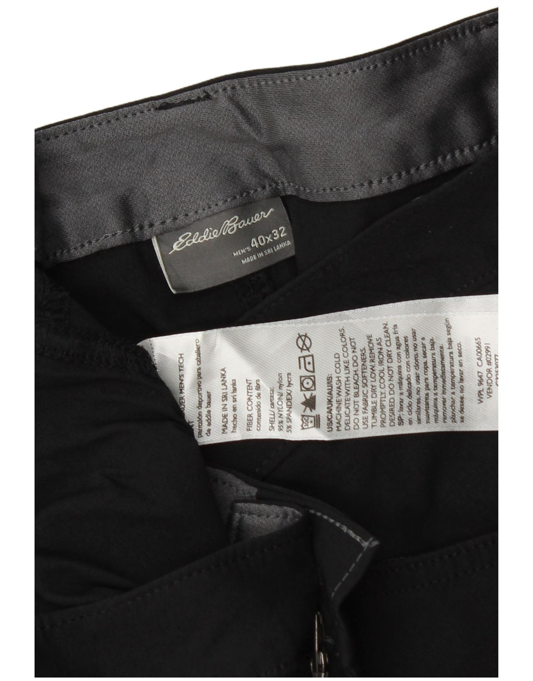 Pantaloni cargo drepti pentru bărbați EDDIE BAUER L40 L32 Nylon negru