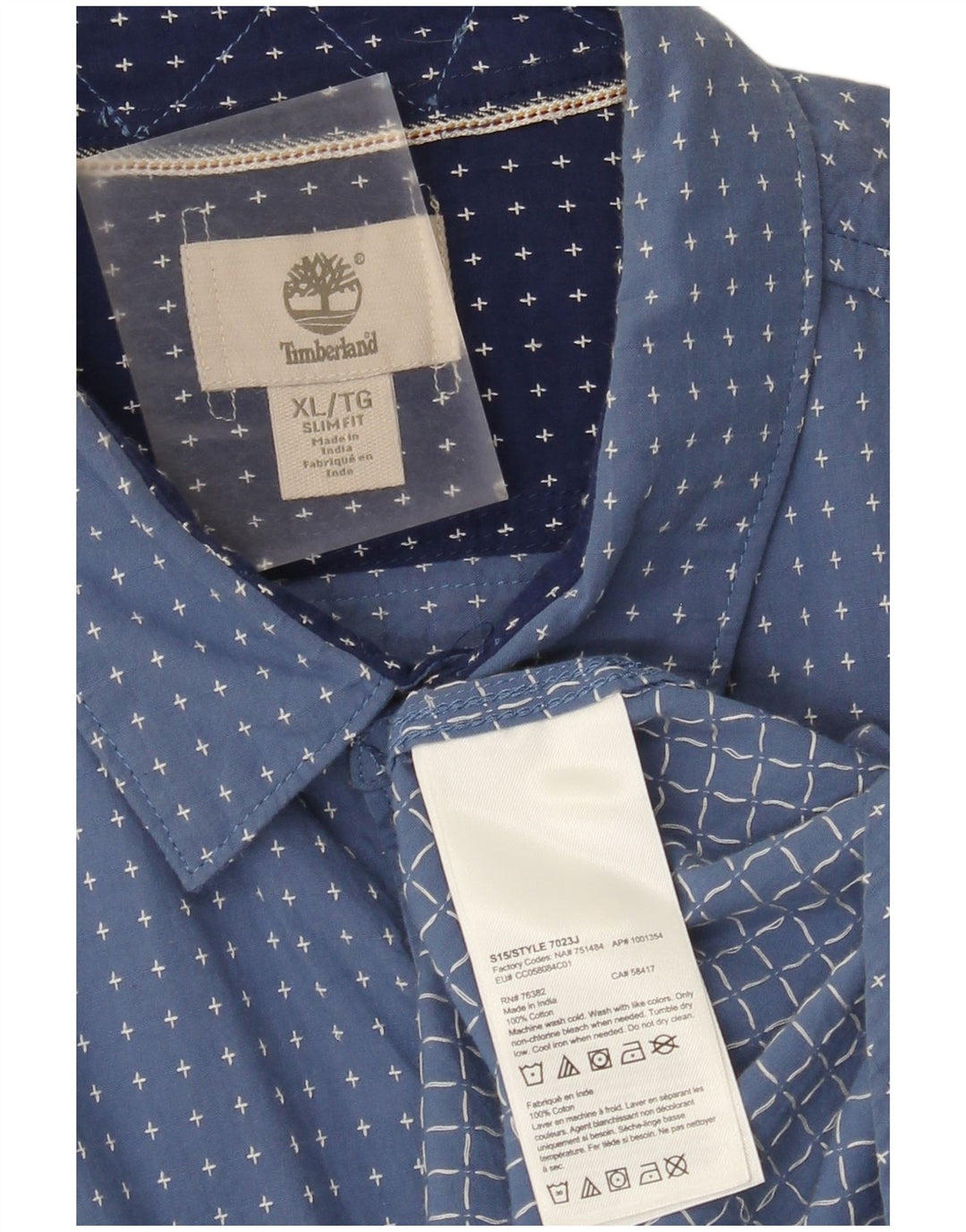 Cămașă Slim Fit Timberland pentru bărbați, bumbac, albastru
