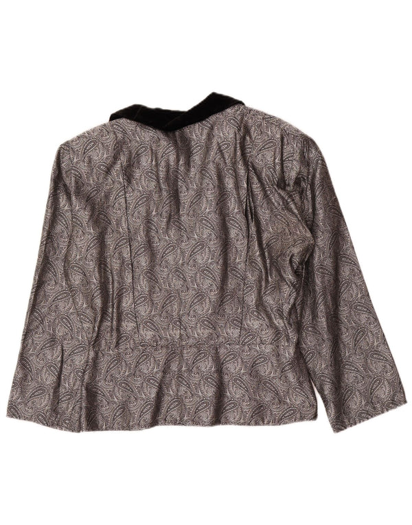 Cardigan Vintage pentru femei Top IT 42 Medium Silver Paisley Silk