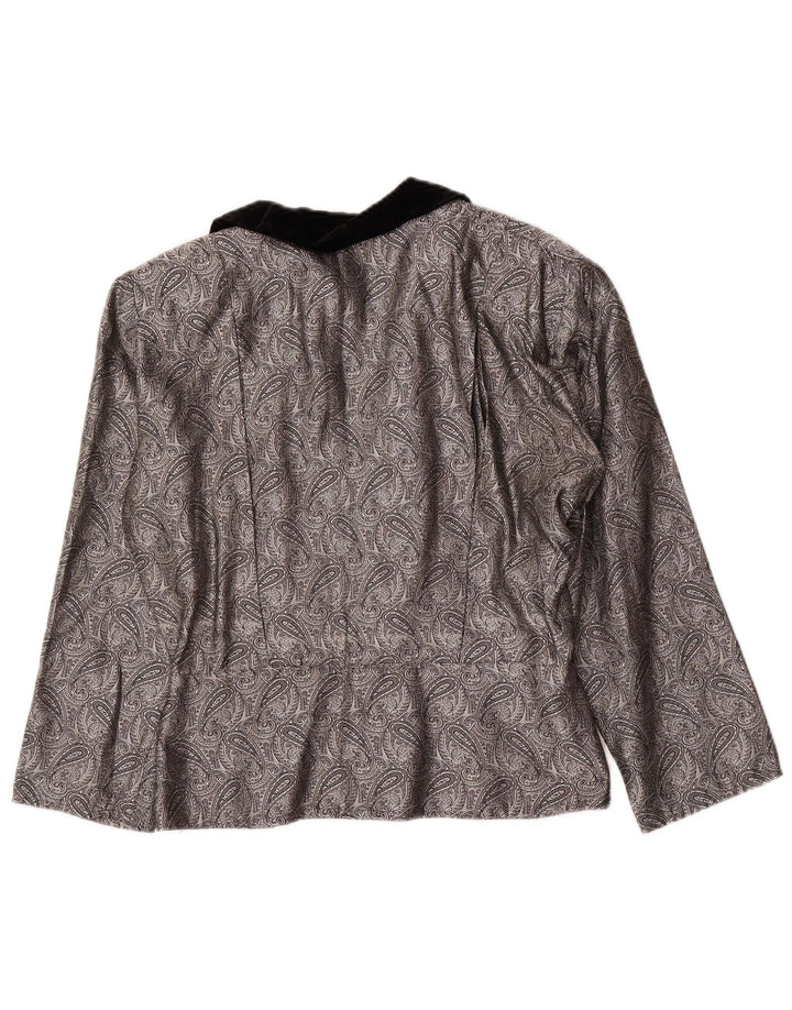 Cardigan Vintage pentru femei Top IT 42 Medium Silver Paisley Silk