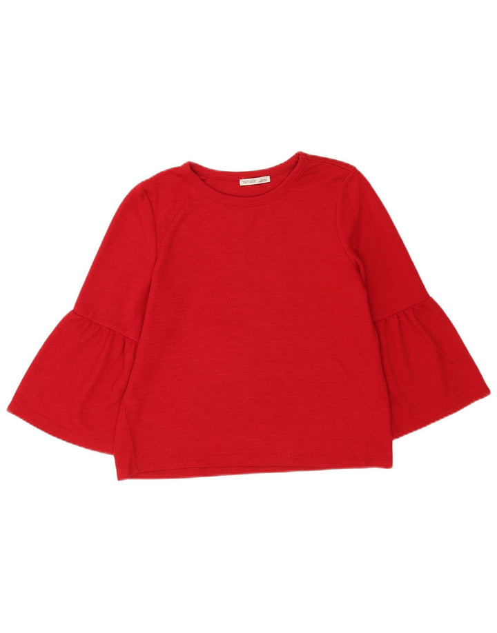 Top pentru femei Zara cu mâneci 3/4 UK 12 Medium Red