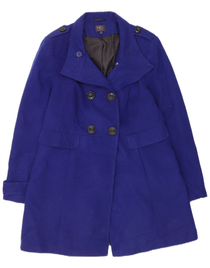 Palton pentru femei Marks & Spencer, militar, dublu, UK 12, albastru mediu